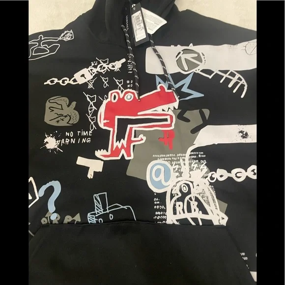 Versace Mens Graphic Print Cotton Hoodie Sz XL - Picture 5 of 11